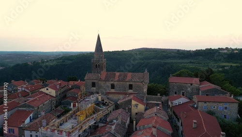 Wallpaper Mural Aerial view of the old town of Groznjan, in Istria, Croatia. Torontodigital.ca