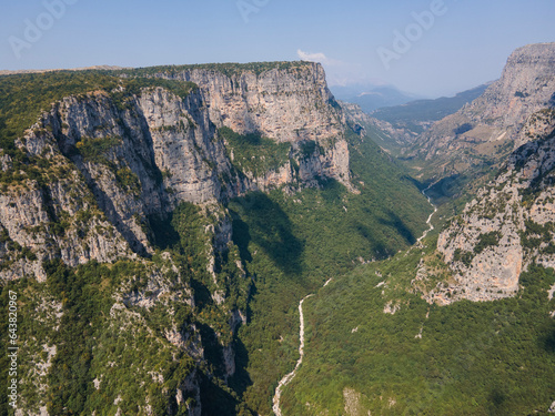 Aerial view of Vikos gorge, Zagori, Epirus, Greece photo