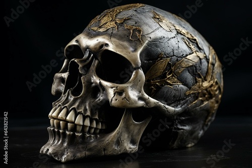 A terrifying skull evoking fear and dread. Generative AI