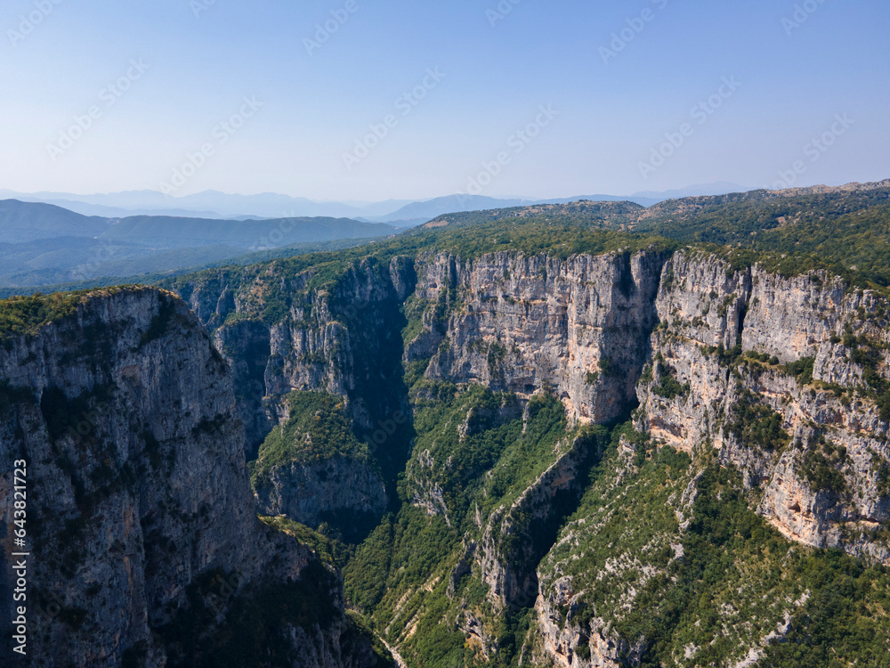 Aerial view of Vikos gorge, Zagori, Epirus, Greece