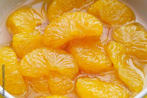 Mandarin orange in sweet syrup photo
