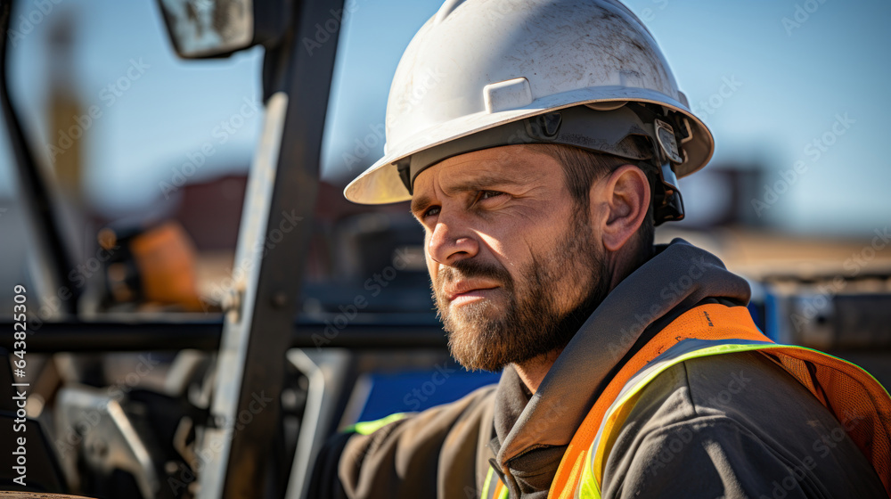 Fototapeta premium A worker in construction