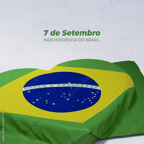 BANDEIRA DO BRASIL EM FORMATO DE CORAÇÃO 7 DE SETEMBRO