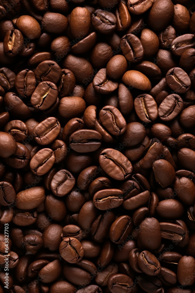 Fototapeta premium background full of coffee beans | Generative AI