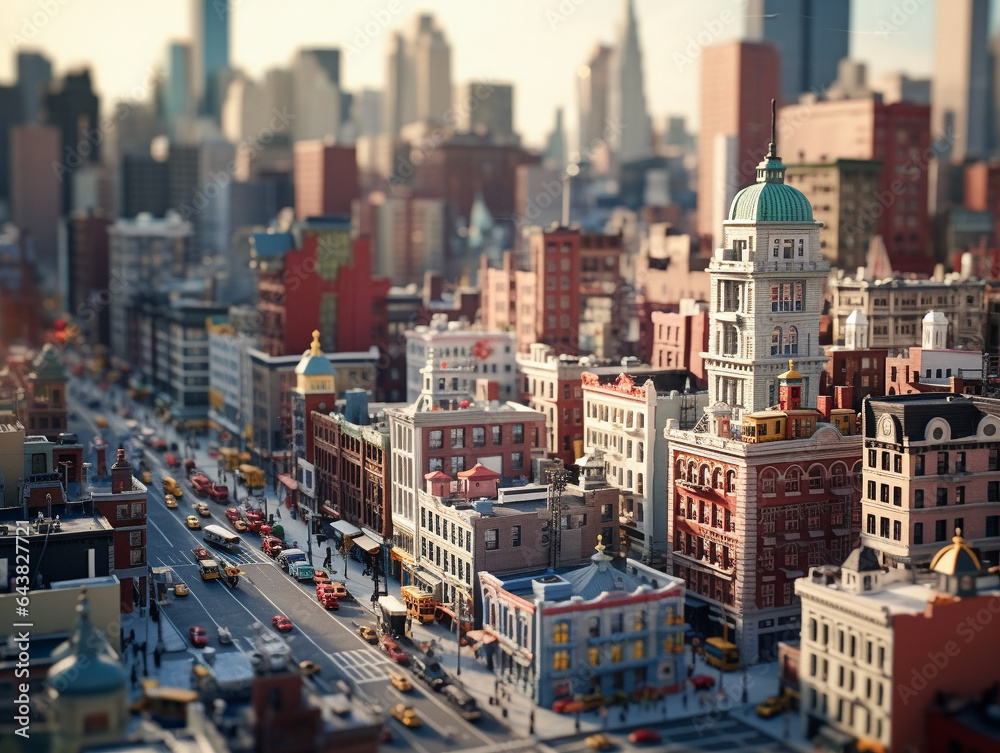 Fototapeta premium ニューヨークの街のジオラマ