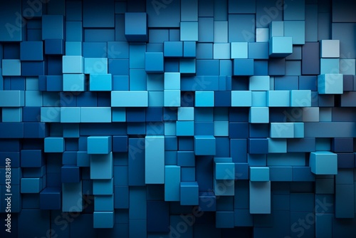 Arranged blocks on a blue tech background. Generative AI