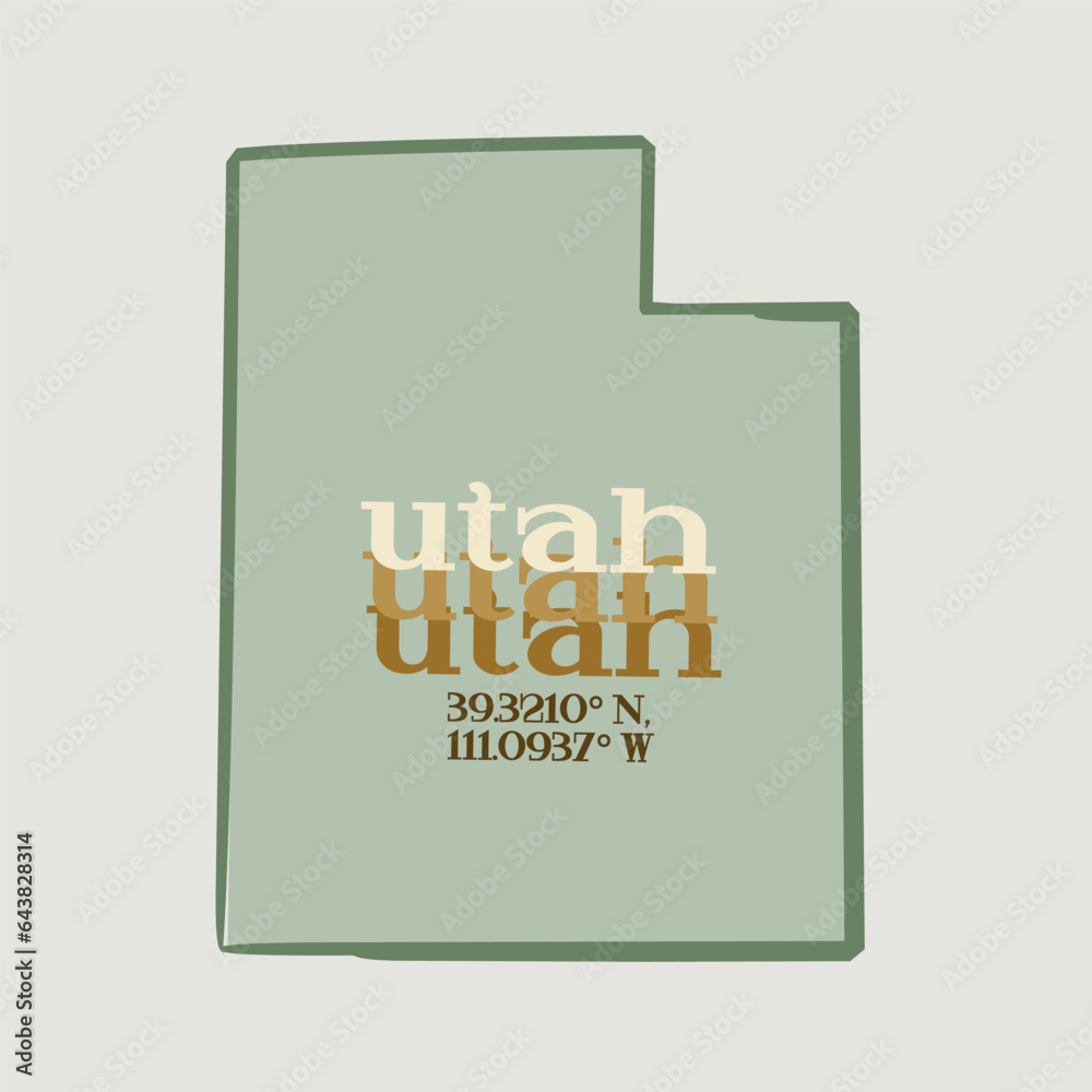 vector of utah sticker design, utah map and coordinate, perfect for ...