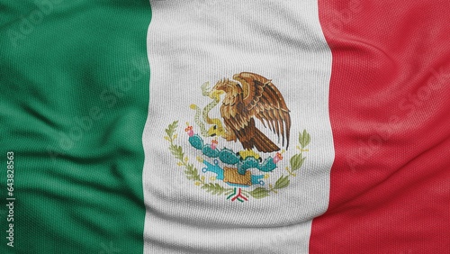 Mexico flag 3D wave texture