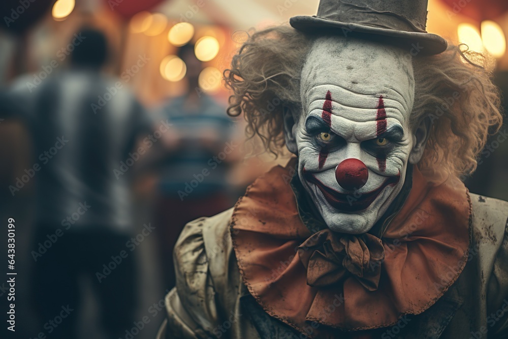 Portrait of scary spooky clown monster from horror movie | Generativ AI