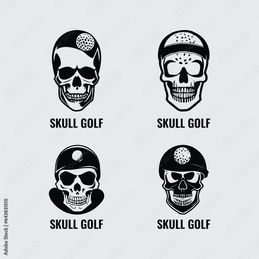 Skull Golf logo collection set Skull Golf logo collection set