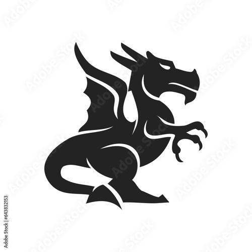 Dragon logo template Isolated. Brand Identity. Icon Abstract Vector graphic