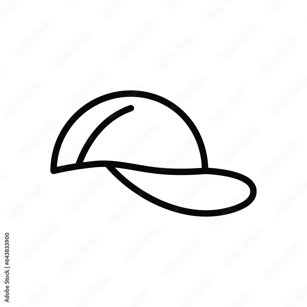 Baseball cap line icon. Cap outline vector icon. Symbol, flat illustration on white background..eps Baseball cap line icon. Cap outline vector icon. Symbol, flat illustration on white background..eps
