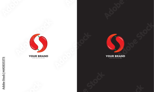 red chili sauce logo, vector graphic design photo