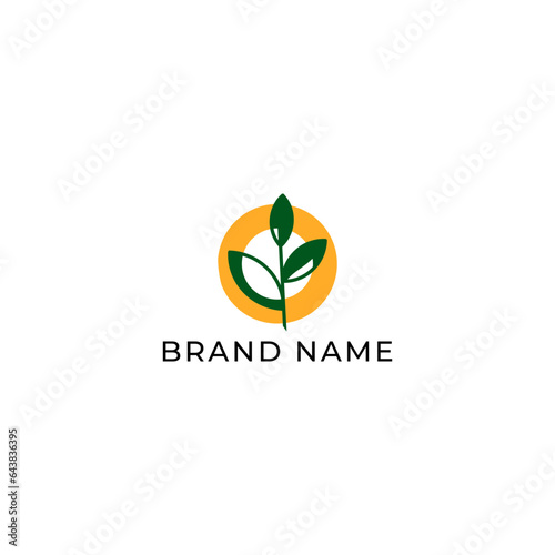 ILLUSTRATION ABSTRACT GEOMETRIC LEAF NATURE. ECO ELEMENT LOGO ICON DESIGN VECTOR FOR YOUR BRAND, BUSINESS