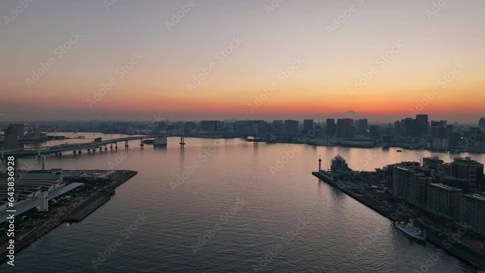 都市の夕景 空撮 都市の夕景 空撮
