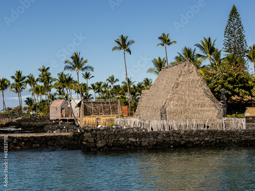 The Historic Ahu' Ena Heiau, Kamakahonu National Historic Landmark, Kailua- Kona, Hawaii Island, Hawaii, USA photo