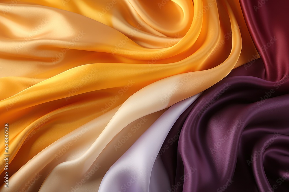 Fototapeta premium A luxurious and visually captivating image featuring intricately folded silk fabric in creating a lavish and textured background.