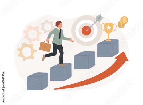 Career growth isolated concept vector illustration. Career development, careerbuilder, personality planning progress, set goals, gain success, job position, new challenge vector concept.