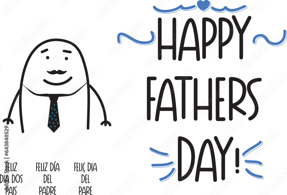 Dad. Happy father day in multiple languages. Portuguese: 