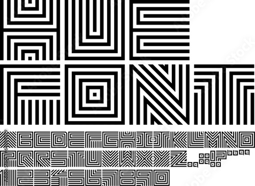 Creative font set design for logo or masthead design in vector format