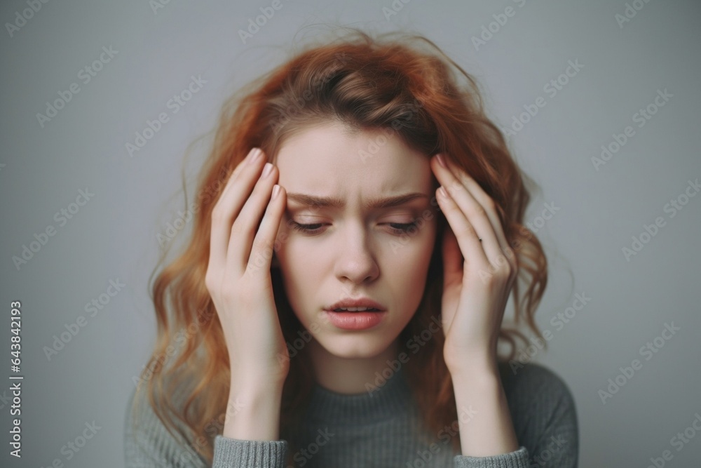 Generative AI : pregnant woman with a headache and pain Generative AI : pregnant woman with a headache and pain