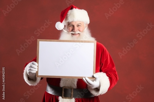 Generative AI : Christmas concept Santa Claus and blank empty list © AI Images