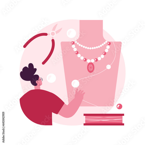 Handmade Jewelry abstract concept vector illustration. Self-made jewelry, designer startup, handmade product, book online, handcrafted, buying artisan goods, custom order abstract metaphor.