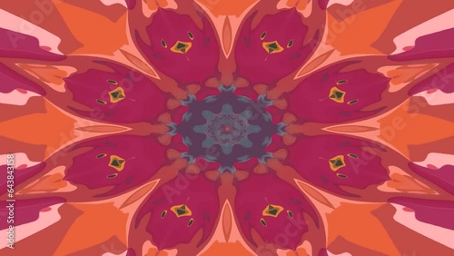 Kaleidoscope background 4k. Kaleidoscope background is mandala art pattern. Kaleidoscope background for stage backdrop