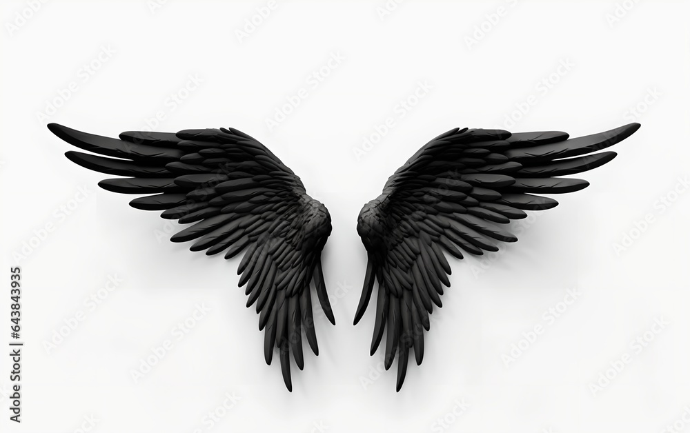 Fototapeta premium Black wings, generative ai.