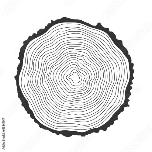 Wavy line ring pattern.Wood grain texture.Trees.Tree stumps pattern vector illustration.