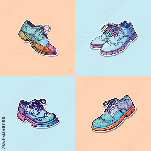 brogues sticker. kawaii cartoon illustration