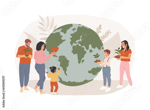 Earth Day isolated concept vector illustration. World earth day celebration, environmental activism, save planet, climate change, international ecology event, mother nature vector concept.