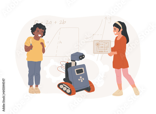 Engineering for kids isolated concept vector illustration. Science for kids, fun learning activities, early development classes, mechanical engineering lesson for children vector concept.