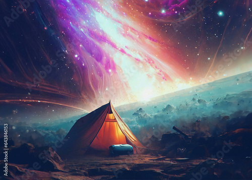 Camping on a Comet in Space