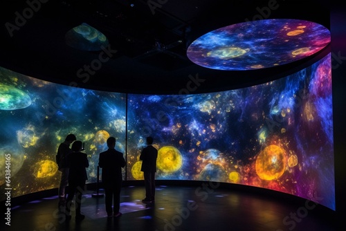 Breathtaking immersive display at a planetarium. Generative AI