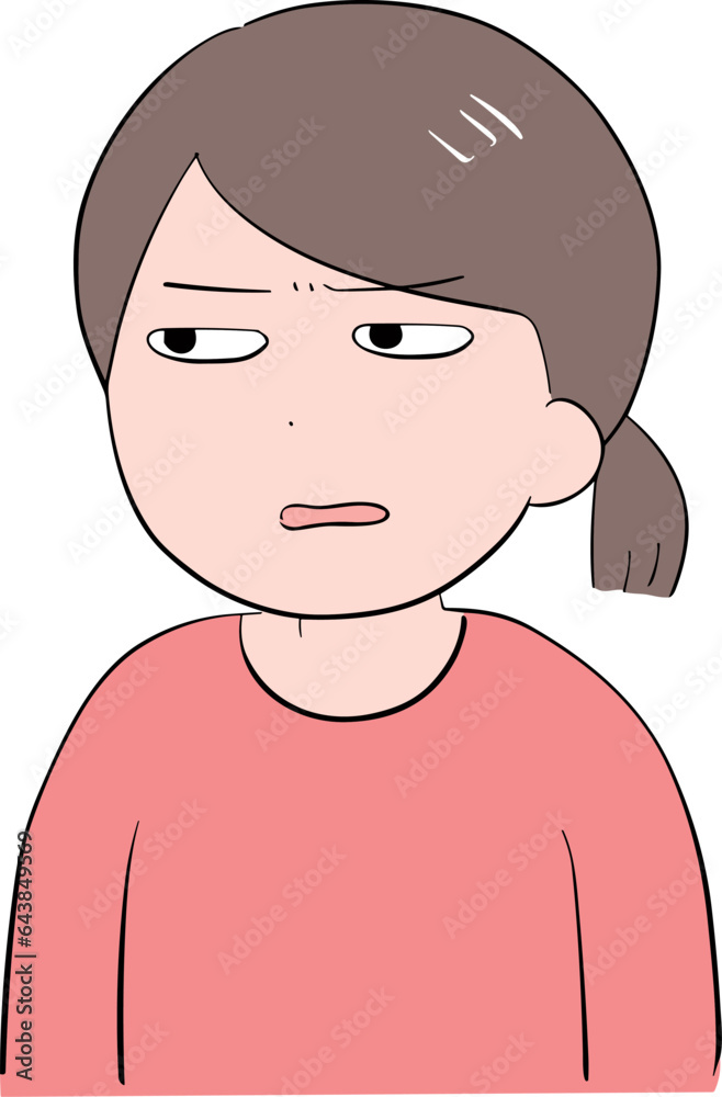 疑いの眼差しを向ける女性 疑いの眼差しを向ける女性