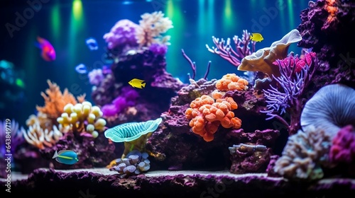 Fototapeta Naklejka Na Ścianę i Meble -  background Colorful coral reef in an aquarium