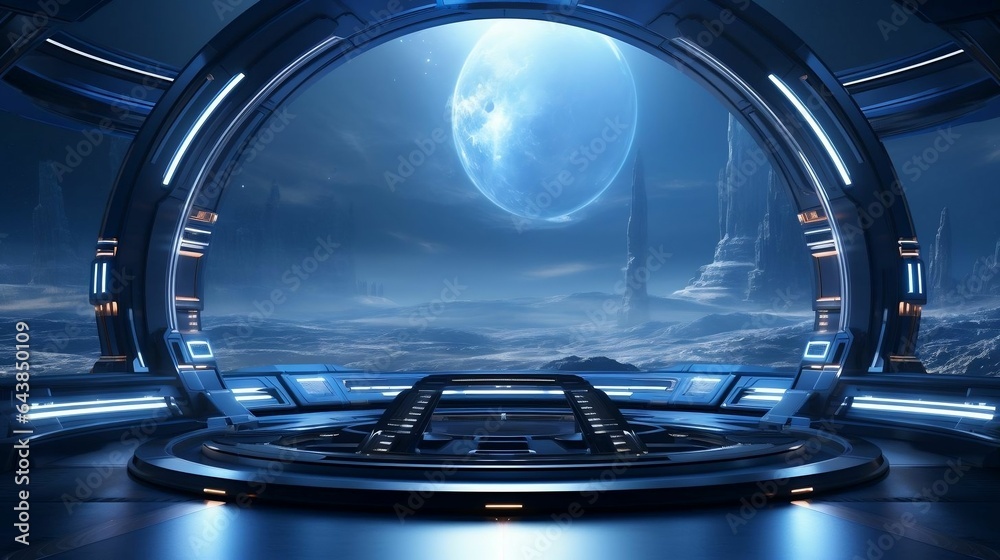 background Sci-fi starship bridge with futuristic controls
background Sci-fi starship bridge with futuristic controls