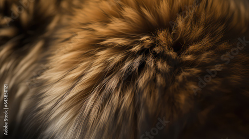 close up of fluffy and soft animal hair. High-quality animal hair details. Post-processed generative AI