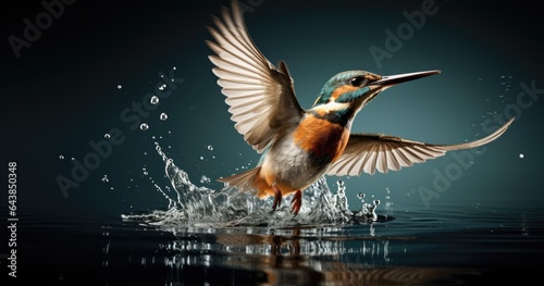 hummingbird feeding on the water
