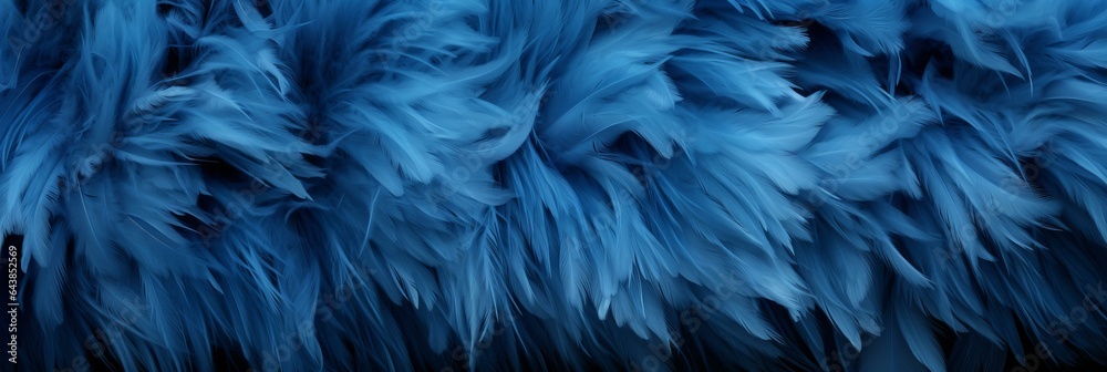 Obraz premium Blue Fur Creative Abstract Photorealistic Texture. Screen Wallpaper. Digiral Art. Abstract Bright Surface Background. Ai Generated Vibrant Texture Pattern.