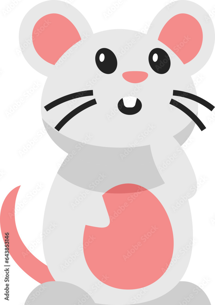 Naklejka premium Cute Thinking Mouse