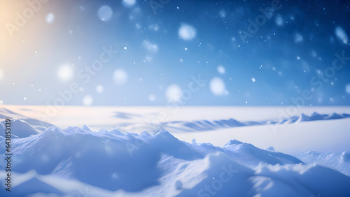 Winter snow blur background, Snowdrift with beautiful light © Shrimpers Design