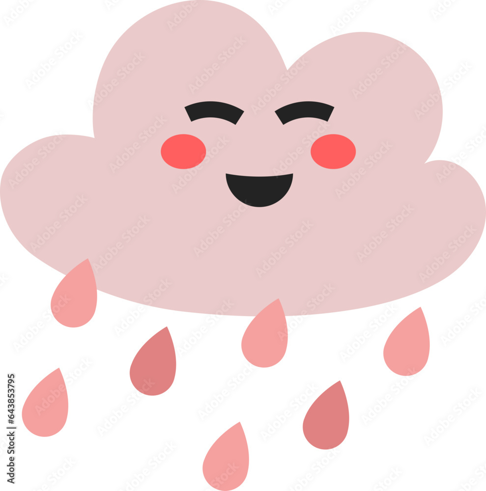 Cute Rain Cloud Illustration Cute Rain Cloud Illustration