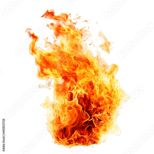 Fire flame isolated on transparent background, Generative ai