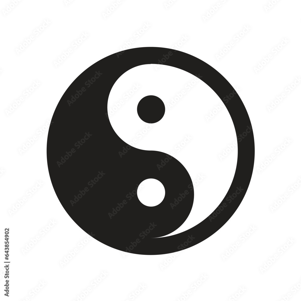 Yin and Yang icon isolated on white. Yin and Yang icon isolated on white.
