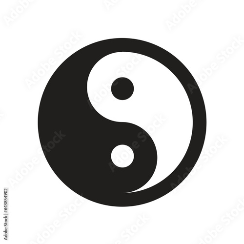 Yin and Yang icon isolated on white.