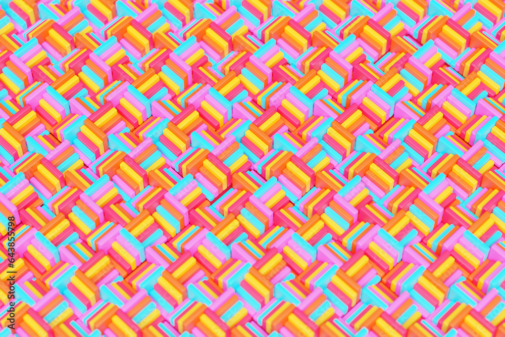 3d illustration  colorful pattern in geometric ornamental style . Abstract  geometric background, texture  .  Pattern Floor Mosaic