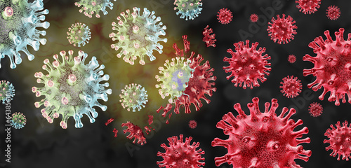 Pirola Covid Variant mutating virus variants and cell mutation as a health risk concept and new coronavirus outbreak or covid-19 viral cells mutations and influenza background
