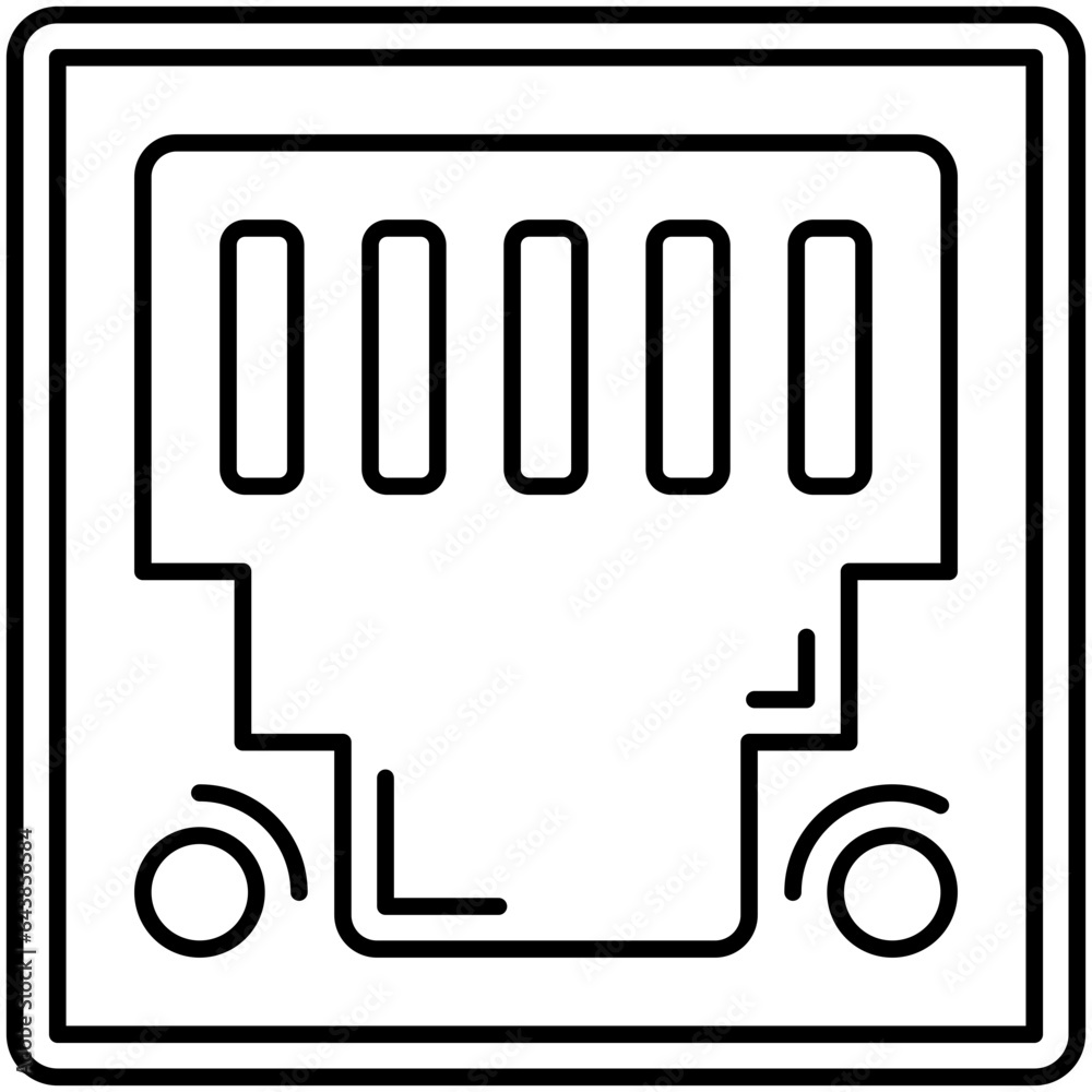 Ethernet Port Outline Icon Ethernet Port Outline Icon